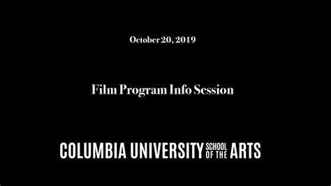 10 20 2019 Columbia University Film Mfa Program Info Session Youtube 10 20 2019 Columbia University Film Mfa Program Info Session Youtube