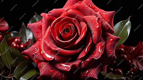 Premium Ai Image Deep Red Rose Premium Ai Image Deep Red Rose