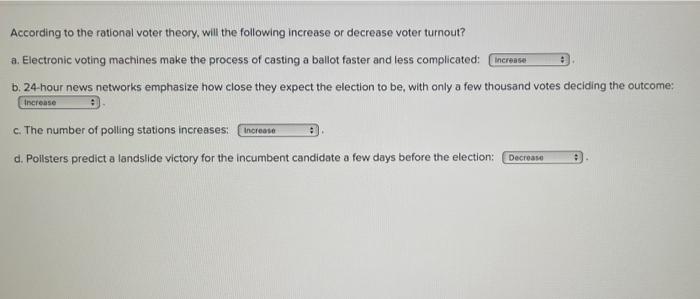 Rational Voter Theory Rational Voter Theory