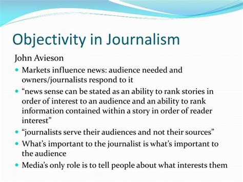 What Is Objectivity In Journalism